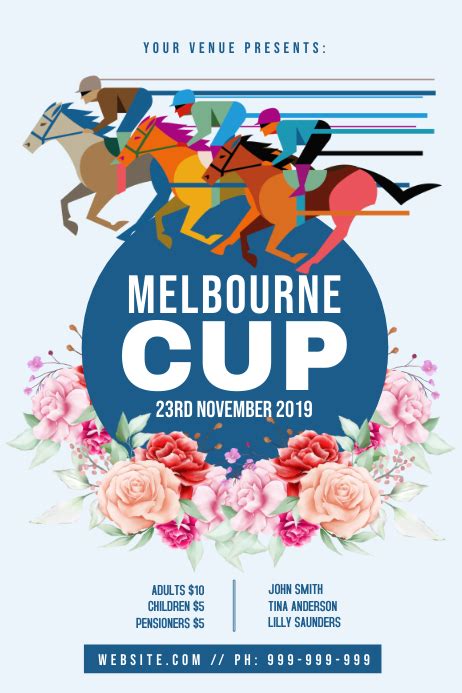 Melbourne Cup Poster Template .